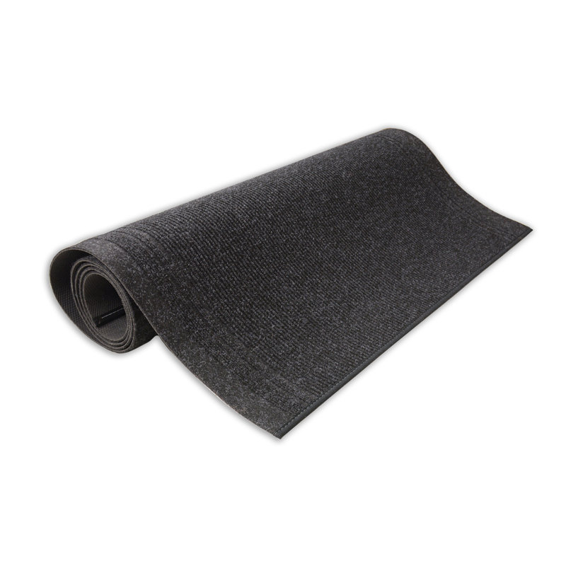 Ebern Designs Light Weight Indoor / Outdoor Slip Resistant Charcoal Rug